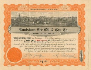 Louisiana Lee Oil and Gas Co. - Stock Certificate